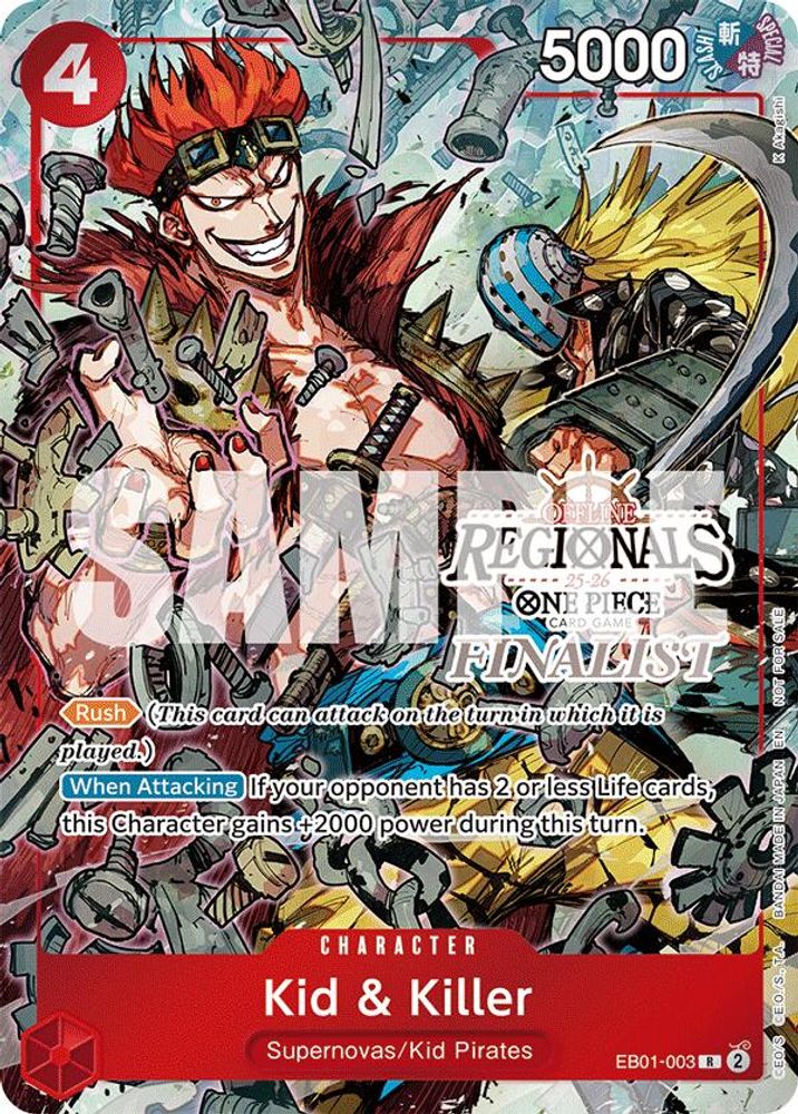 Kid &amp; Killer [Regionals Finalist] EB01-003 One Piece Card Game