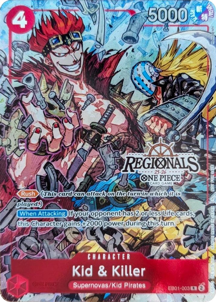 Kid &amp; Killer [Regionals Textured Chase] EB01-003 One Piece Card Game