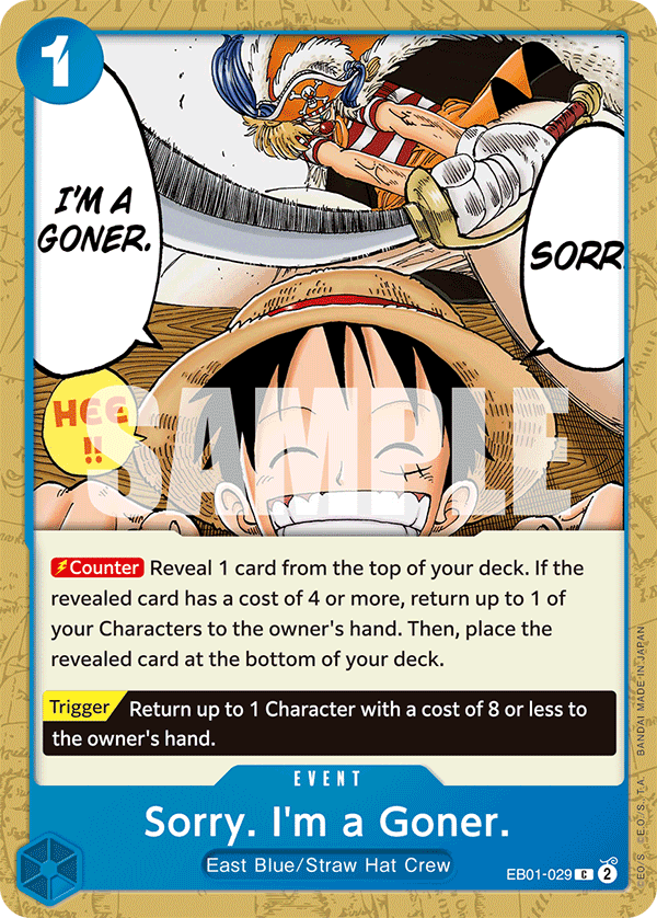 Sorry. I'm a Goner. EB01-029 One Piece Card Game