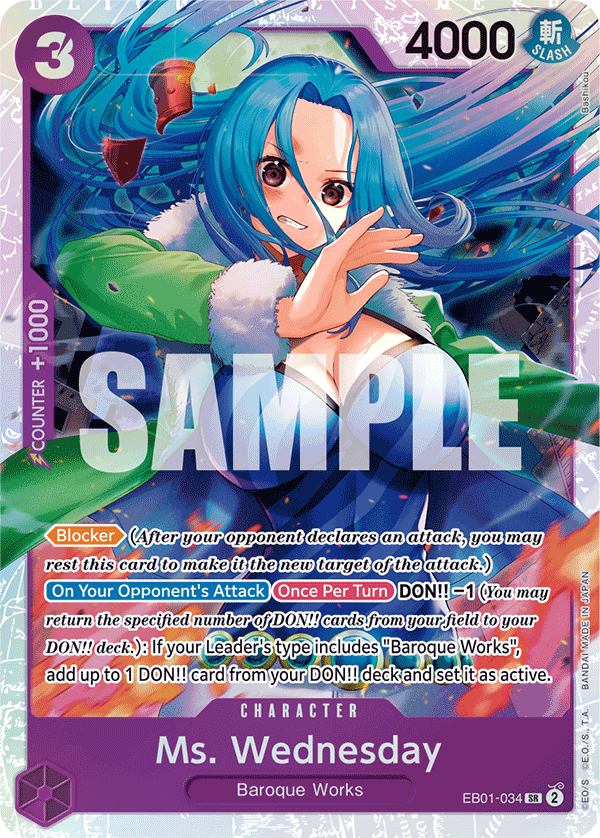 Ms. Wednesday [Alternate Art] JP EB01-034 One Piece Card Game