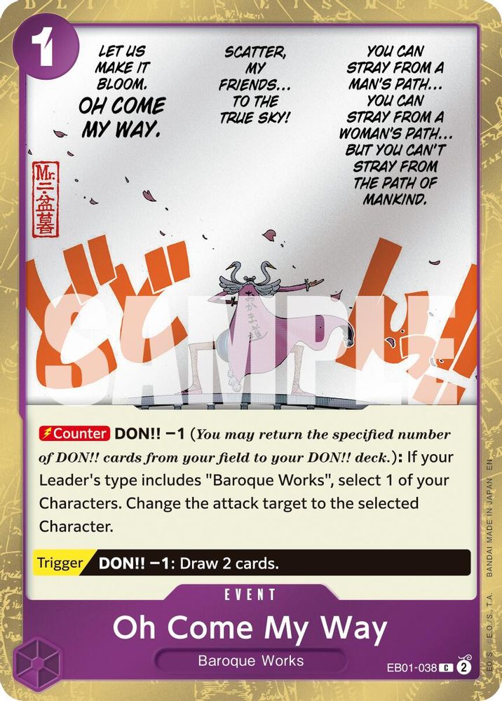 Oh Come My Way [Foil PRB-02] EB01-038 One Piece Card Game
