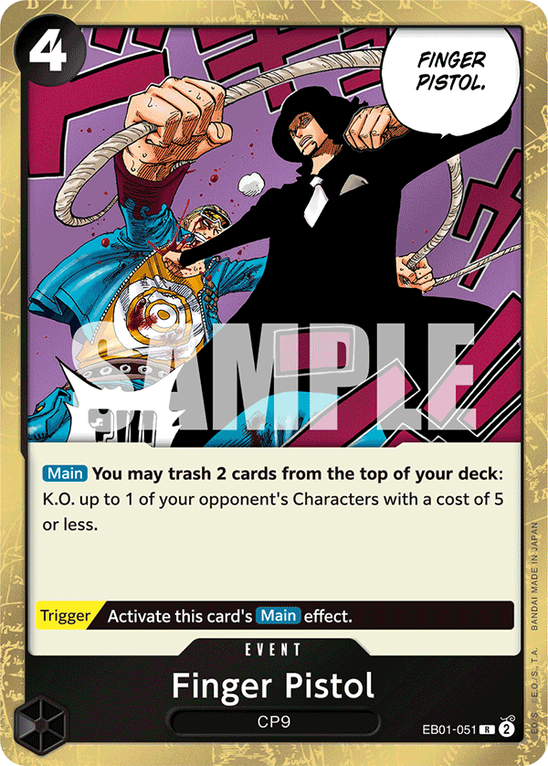Finger Pistol [Alternate Art PRB-02] EB01-051 One Piece Card Game