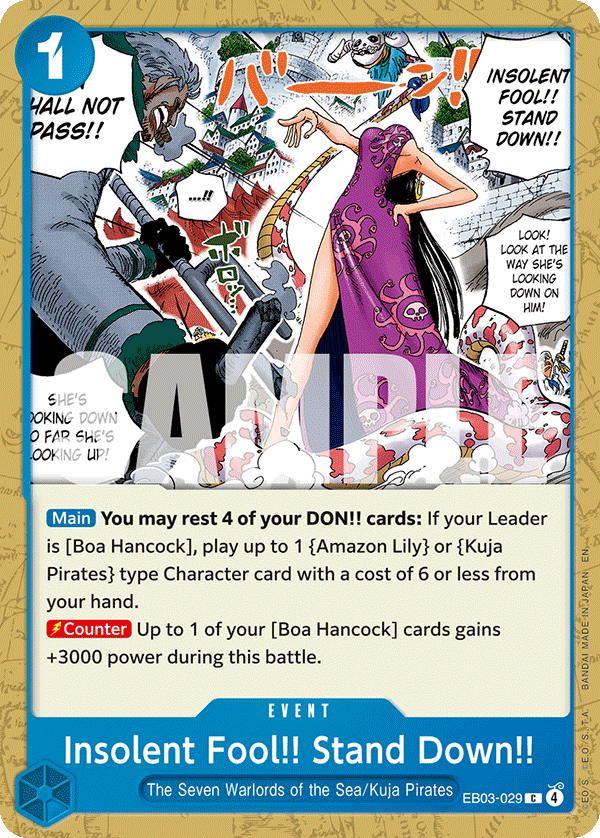 Insolent Fool!! Stand Down!! EB03-029 One Piece Card Game