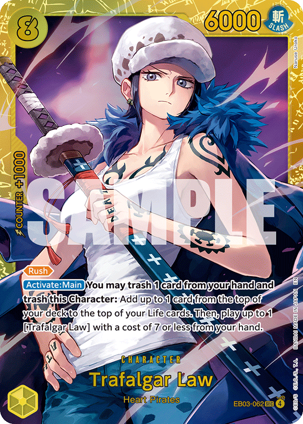 Trafalgar Law [Alternate Art] JP EB03-062 One Piece Card Game