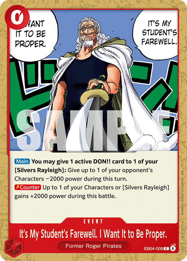 It's My Student's Farewell. I Want It to Be Proper. EB04-009 One Piece Card Game
