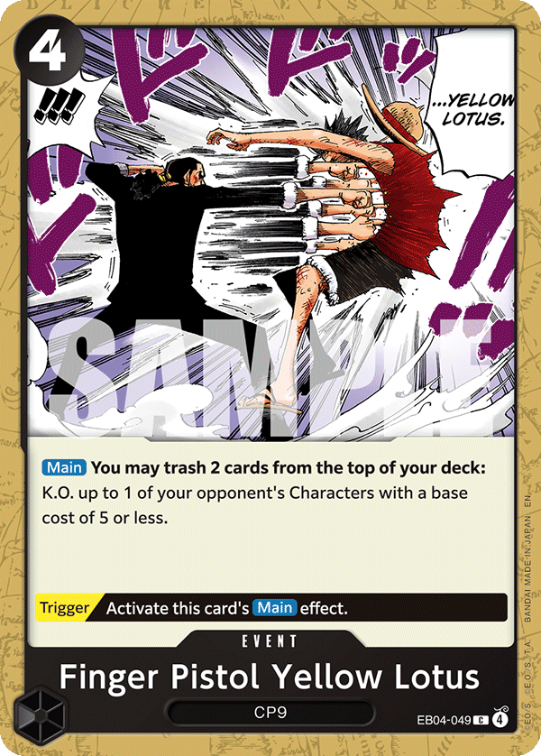 Finger Pistol Yellow Lotus EB04-049 One Piece Card Game