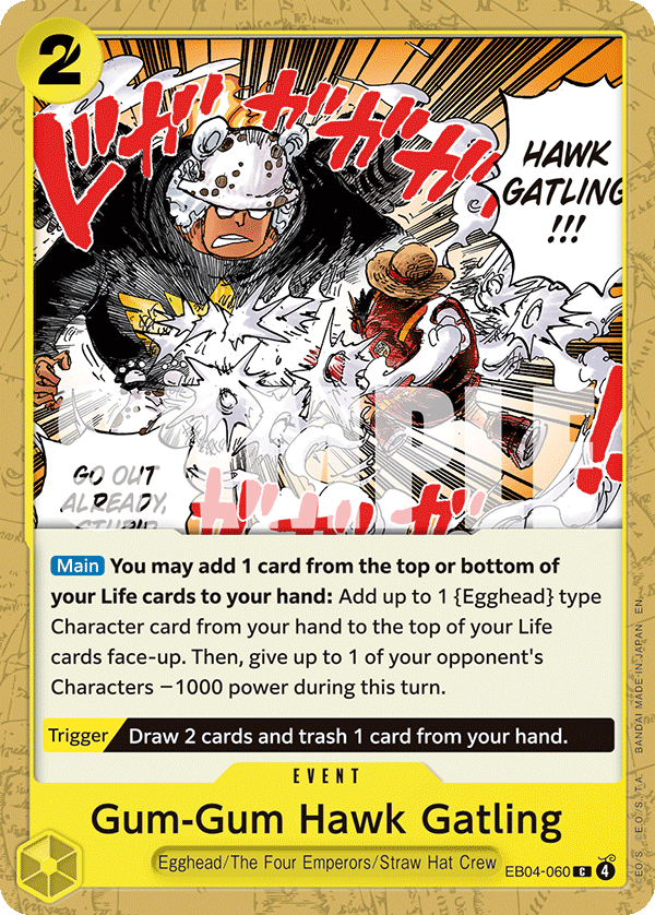 Gum-Gum Hawk Gatling EB04-060 One Piece Card Game