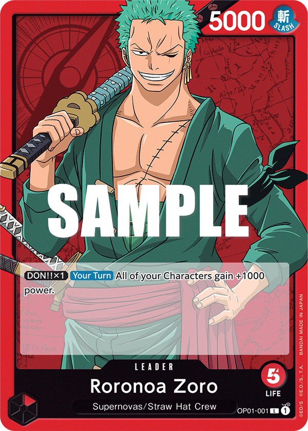 Roronoa Zoro [Alternate Art] JP OP01-001 One Piece Card Game