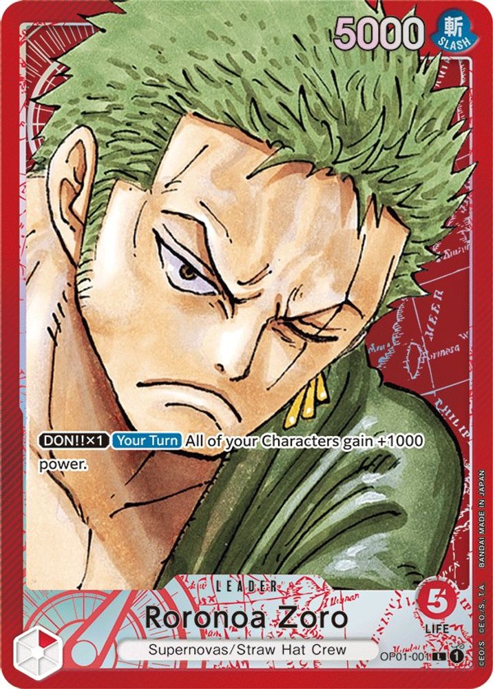 Roronoa Zoro [Alternate Art] OP01-001 One Piece Card Game