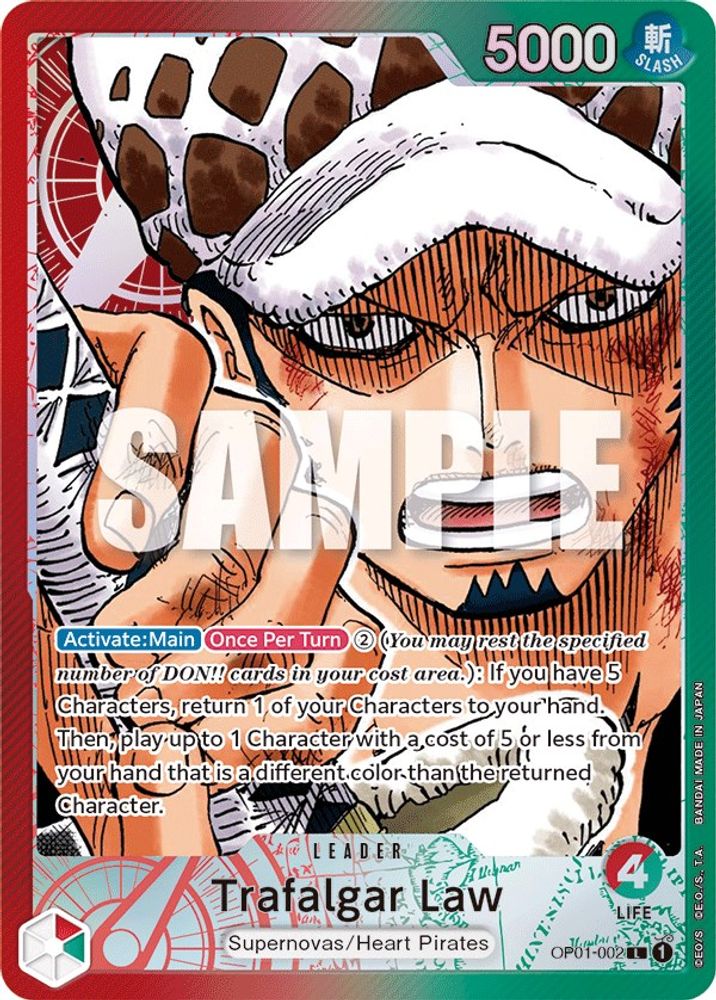 Trafalgar Law [Alternate Art Errata] OP01-002 One Piece Card Game