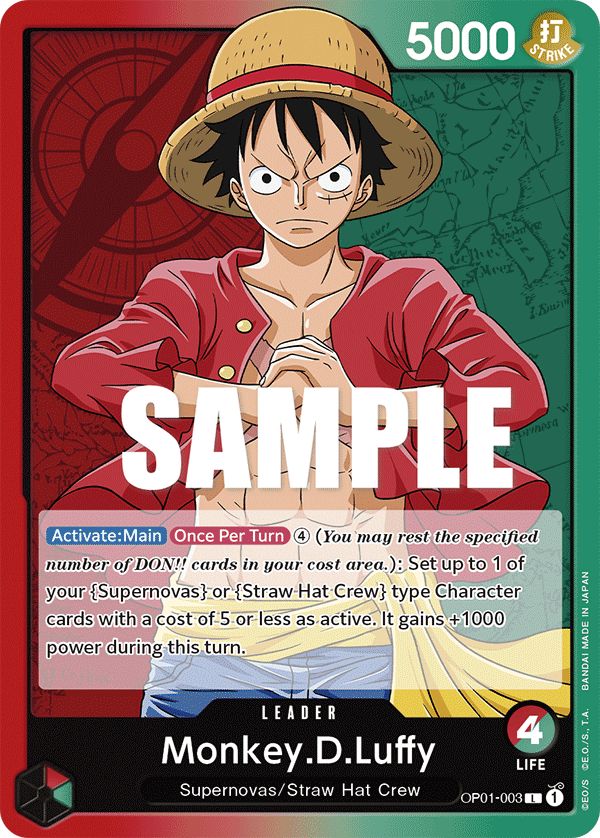 Monkey.D.Luffy [Alt Art Errata] OP01-003 One Piece Card Game