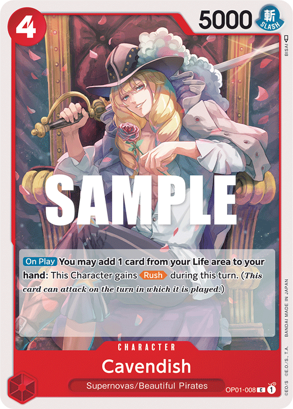 Cavendish [Box Topper] JP OP01-008 One Piece Card Game