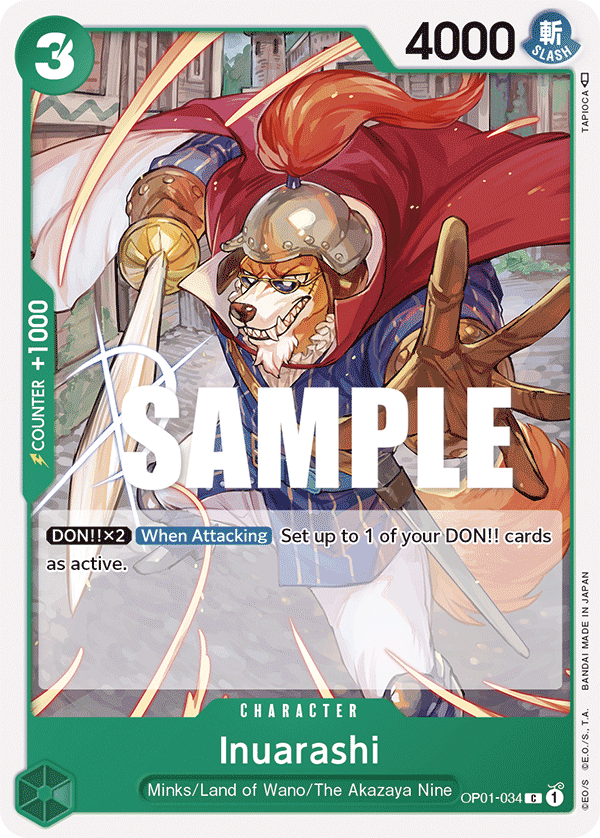 Inuarashi [Box Topper] JP OP01-034 One Piece Card Game