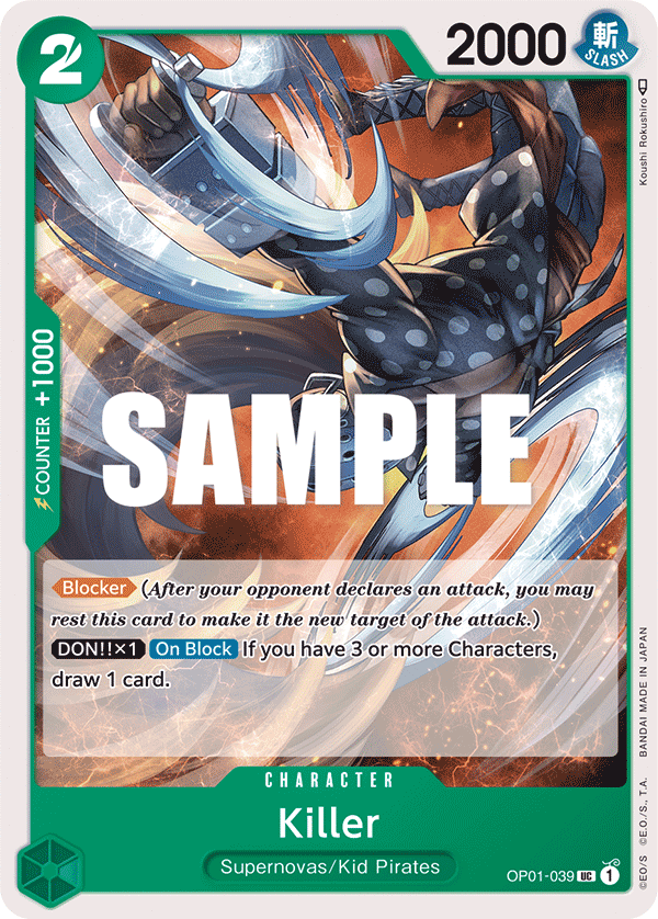 Killer [Foil PRB-02] JP OP01-039 One Piece Card Game
