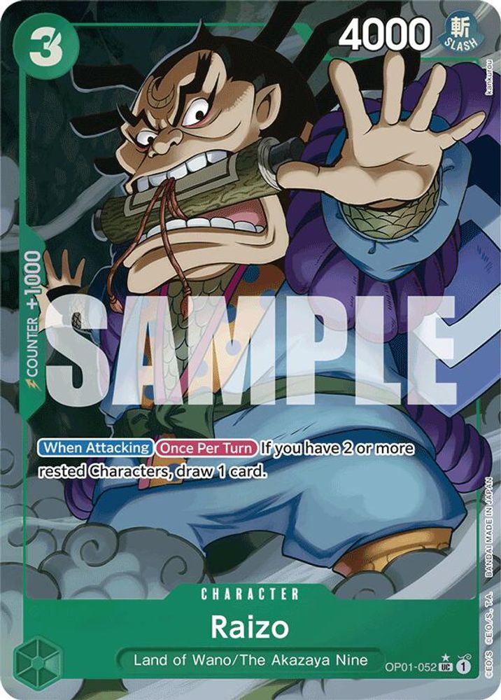Raizo [Alternate Art PRB01] OP01-052 One Piece Card Game