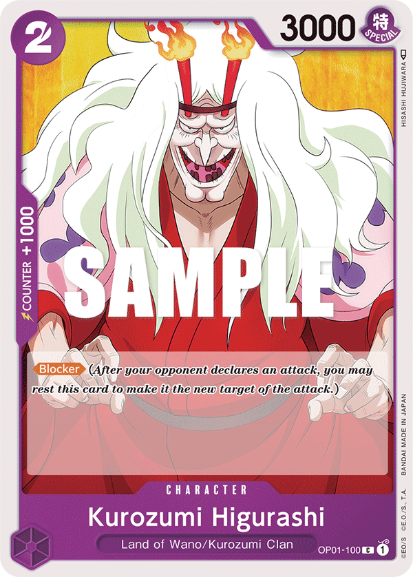 Kurozumi Higurashi OP01-100 One Piece Card Game