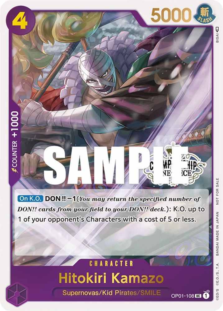 Hitokiri Kamazo [Store Championship] OP01-108 One Piece Card Game