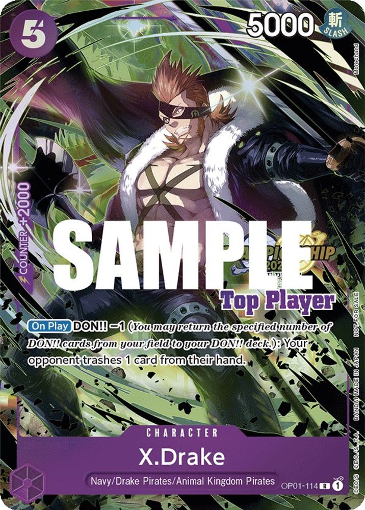 X.Drake [Top Player] JP OP01-114 One Piece Card Game
