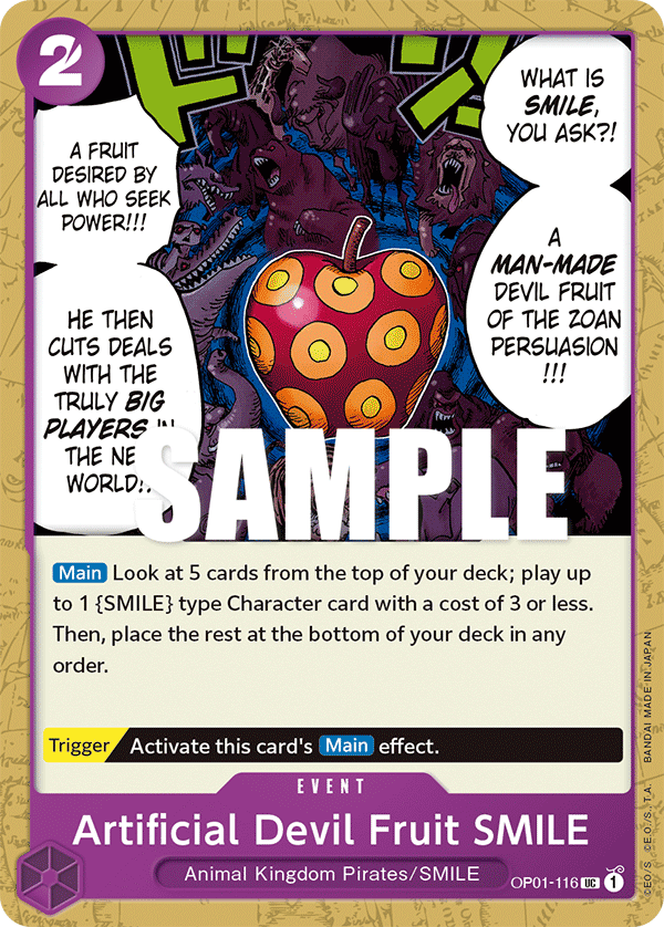 Artificial Devil Fruit SMILE OP01-116 One Piece Card Game