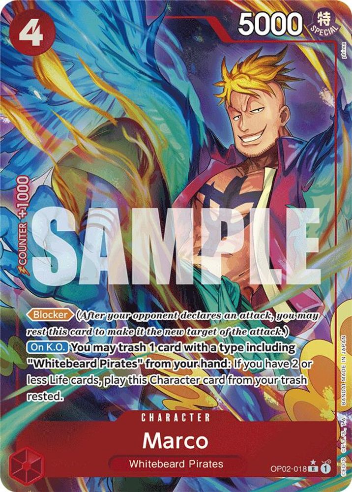 Marco [Alternate Art PRB01] OP02-018 One Piece Card Game