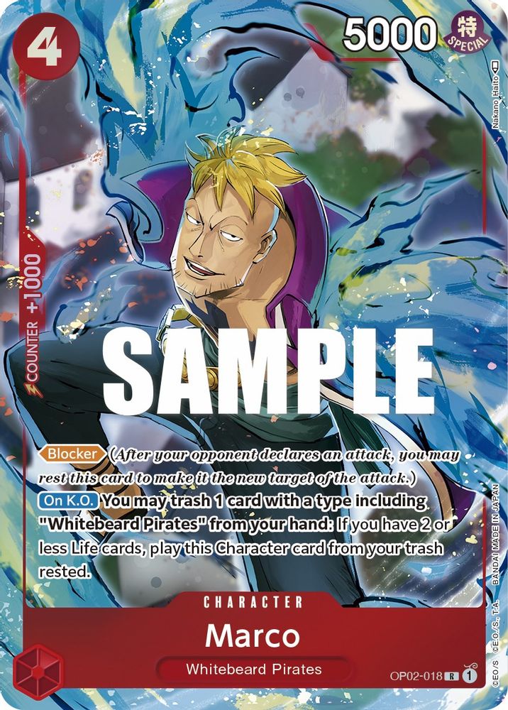 Marco [Alternate Art] OP02-018 One Piece Card Game