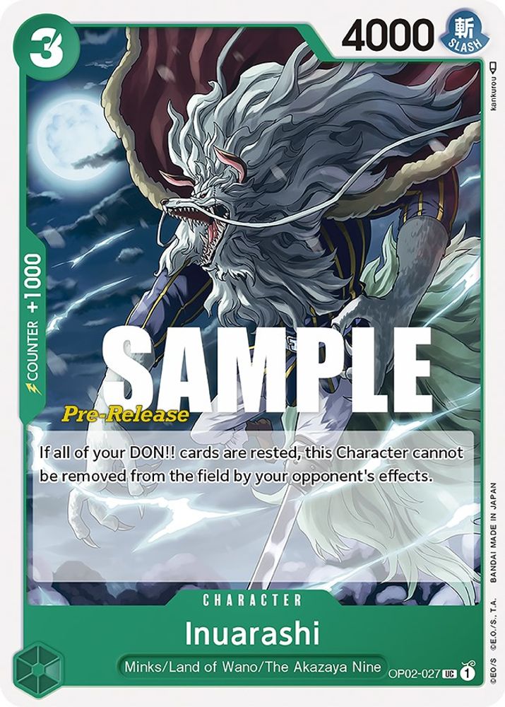 Inuarashi [Pre-release] OP02-027 One Piece Card Game