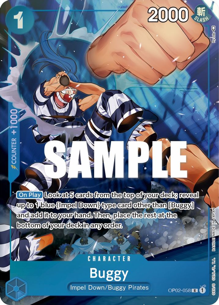 Buggy [Alternate Art] OP02-058 One Piece Card Game