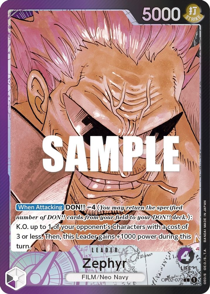 Zephyr [Alternate Art] OP02-072 One Piece Card Game