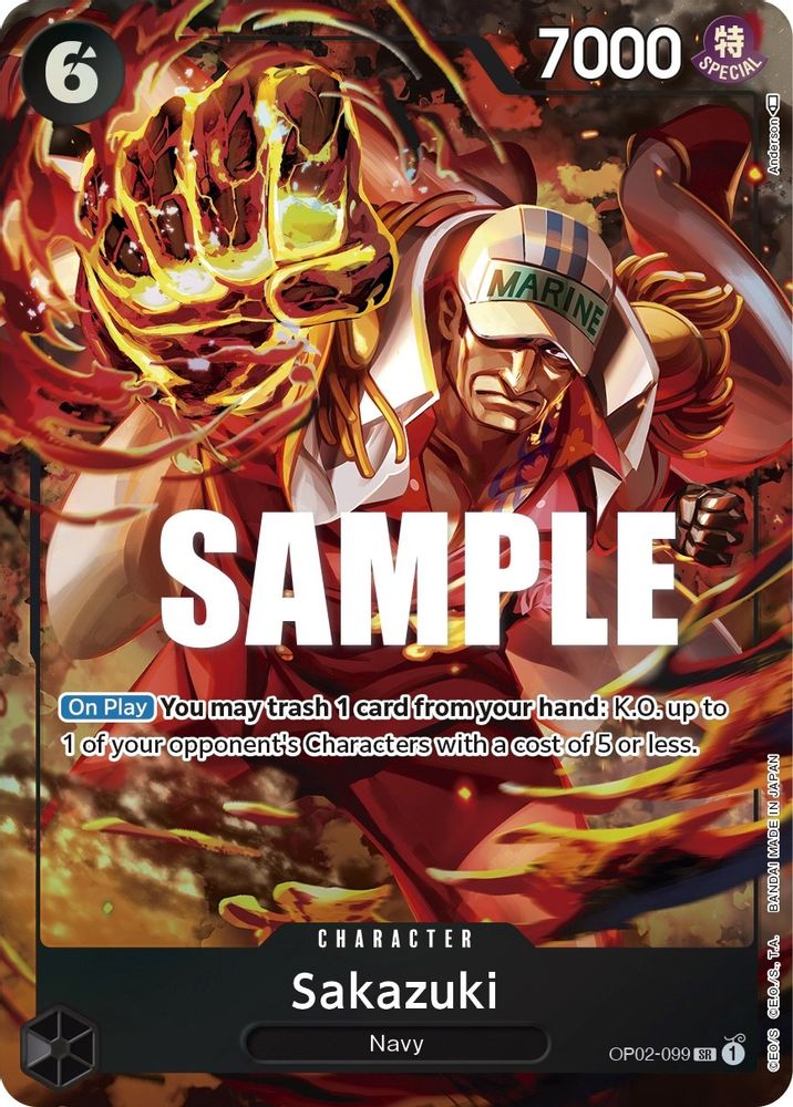 Sakazuki [Alternate Art] OP02-099 One Piece Card Game