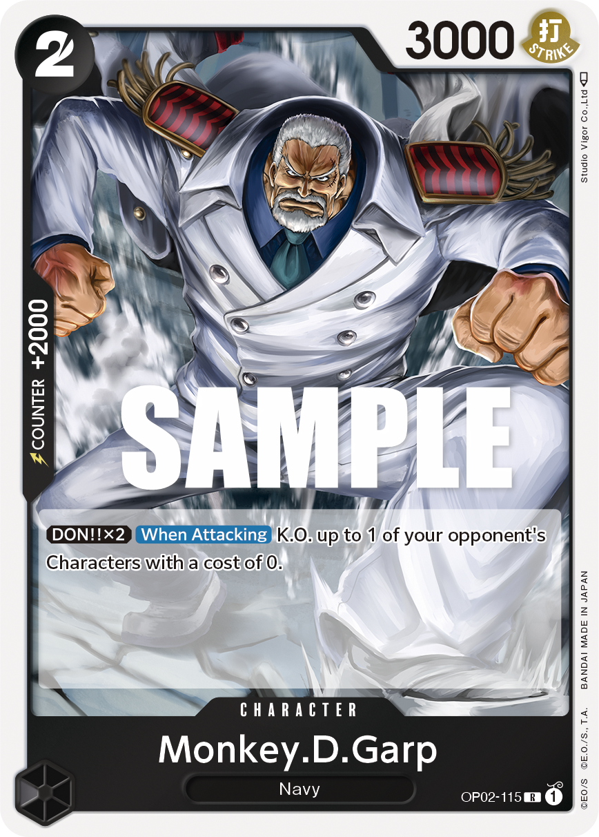 Monkey.D.Garp [Alternate Art] JP OP02-115 One Piece Card Game