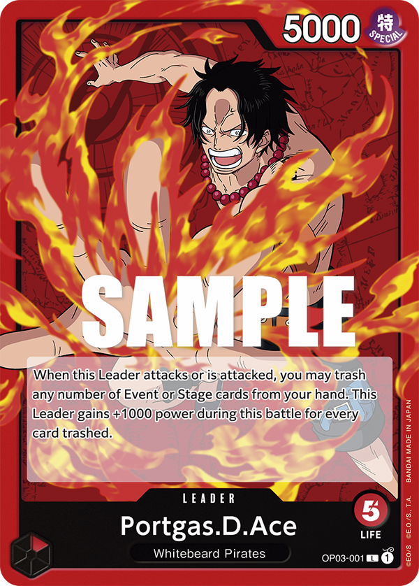 Portgas.D.Ace [Alternate Art] JP OP03-001 One Piece Card Game