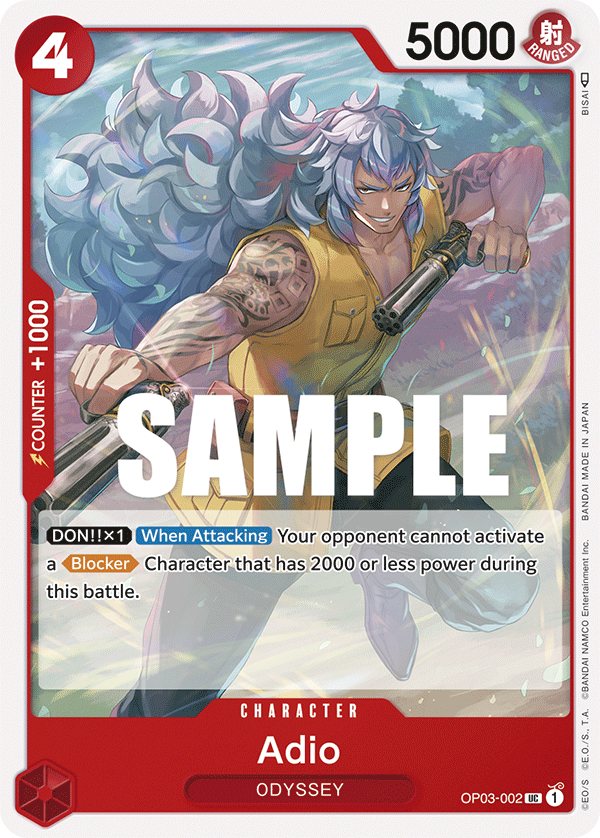 Adio [Pre-Release] OP03-002 One Piece Card Game