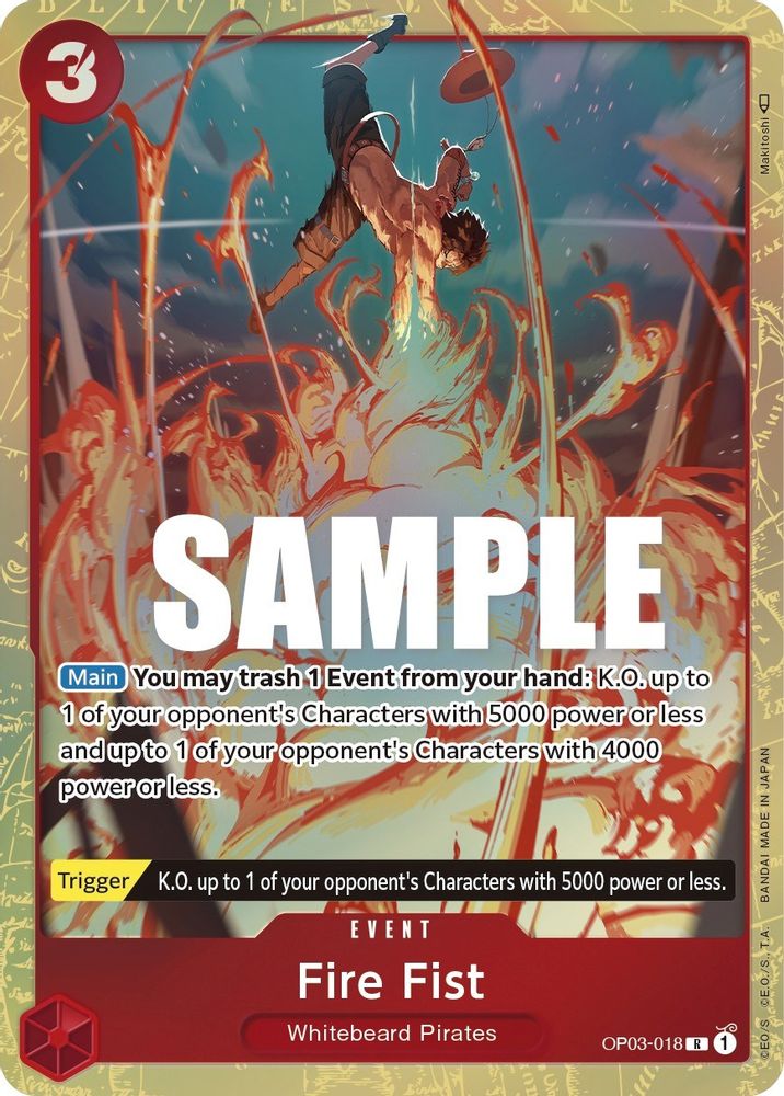 Fire Fist [Alternate Art] OP03-018 One Piece Card Game
