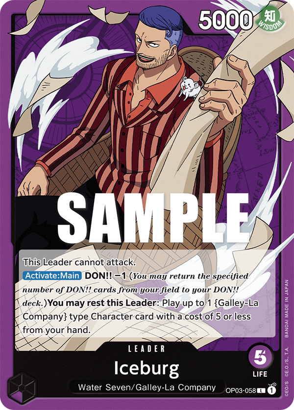 Iceburg [Alternate Art] JP OP03-058 One Piece Card Game