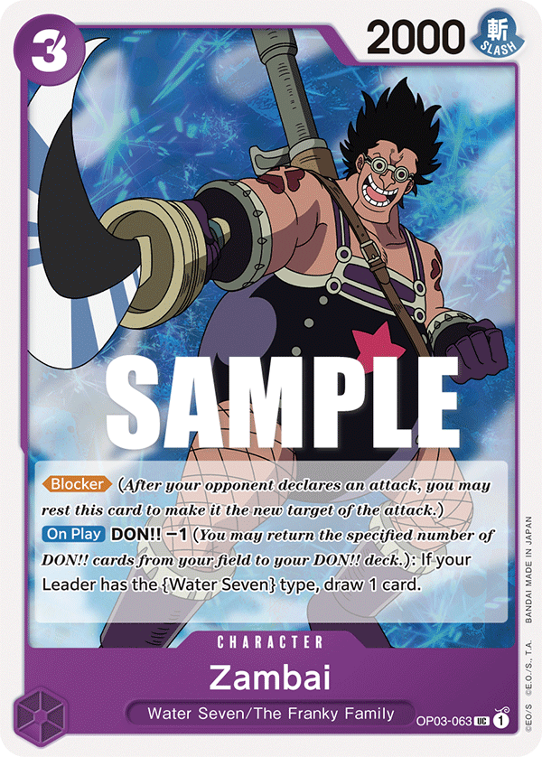 Zambai [Pre-Release] OP03-063 One Piece Card Game