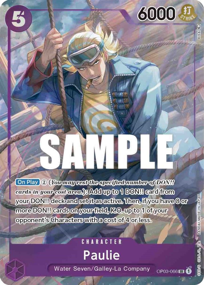 Paulie [Alternate Art] OP03-066 One Piece Card Game