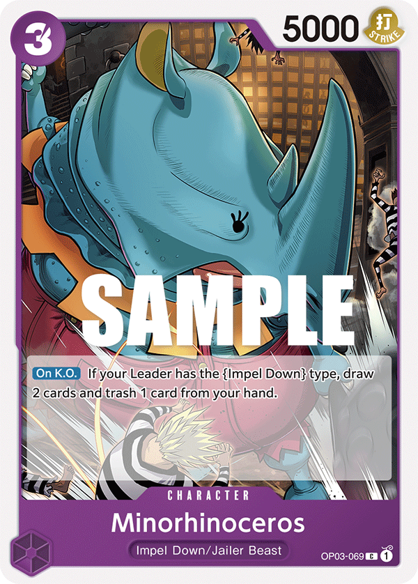 Minorhinoceros [Pre-Release] OP03-069 One Piece Card Game