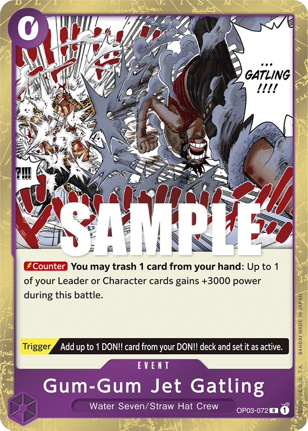 Gum-Gum Jet Gatling [Alternate Art PRB-02] JP OP03-072 One Piece Card Game