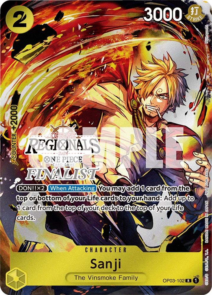 Sanji [Offline Regional Finalist] OP03-102 One Piece Card Game