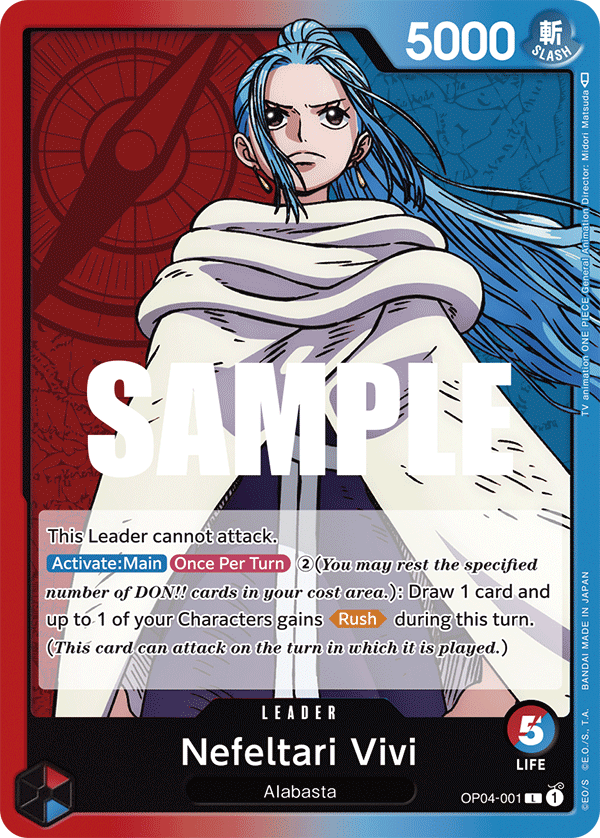 Nefeltari Vivi OP04-001 One Piece Card Game
