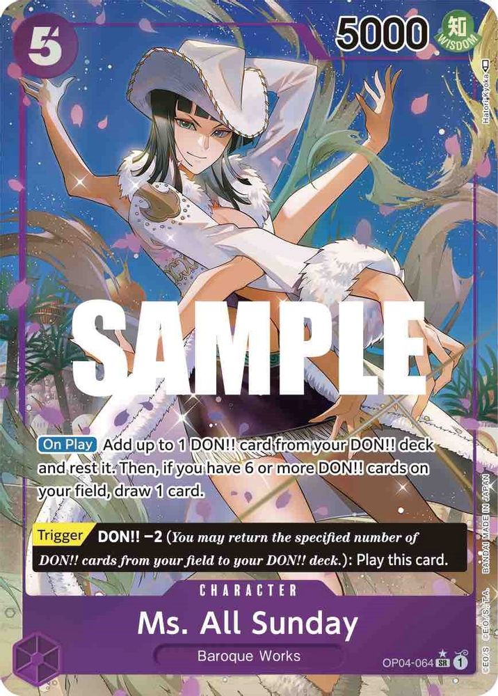 Ms. All Sunday [Alternate Art] OP04-064 One Piece Card Game