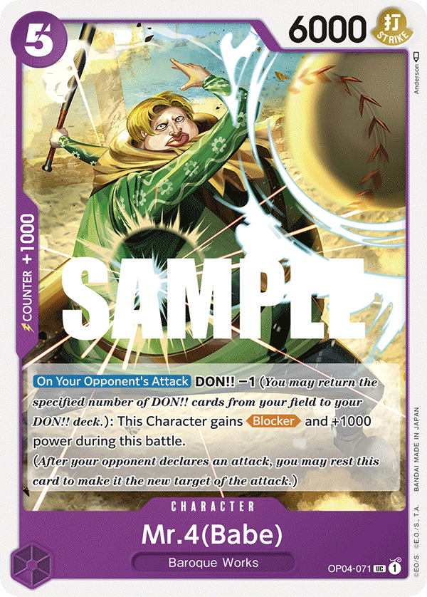 Mr.4(Babe) [Pre-Release] OP04-071 One Piece Card Game