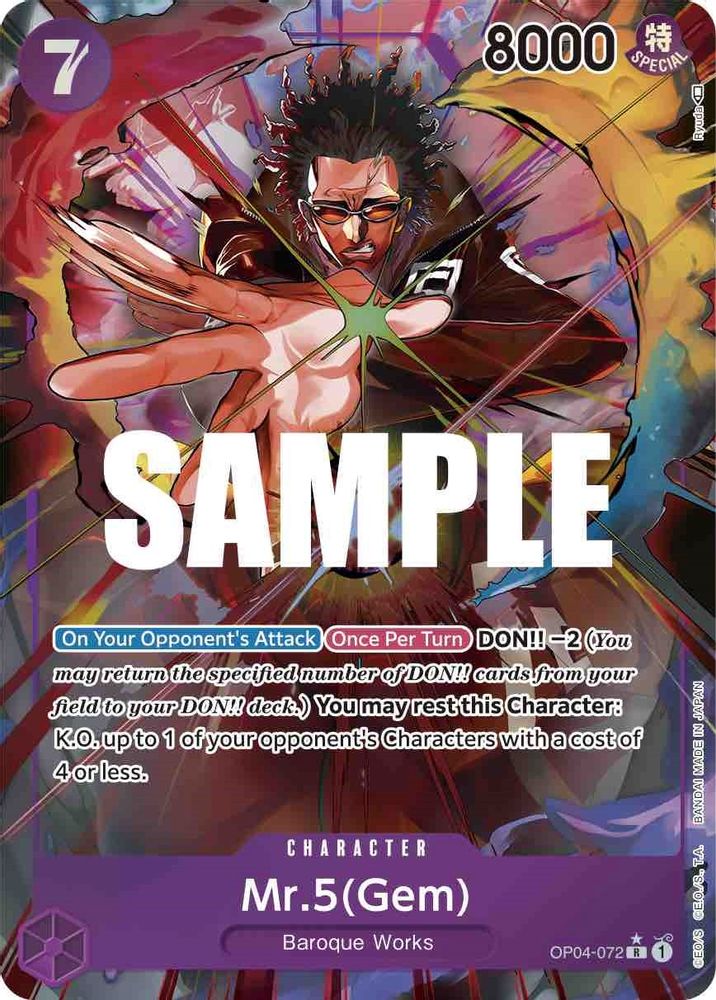 Mr.5(Gem) [Alternate Art] OP04-072 One Piece Card Game
