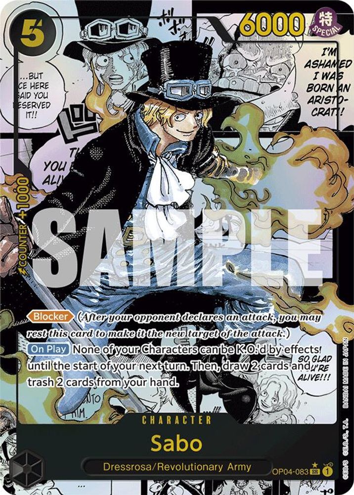 Sabo [Alternate Art Manga PRB01] OP04-083 One Piece Card Game