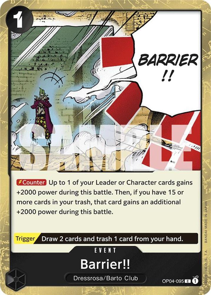 Barrier!! [Jolly Roger PRB01] OP04-095 One Piece Card Game