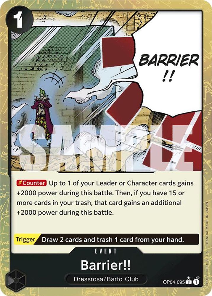 Barrier!! [Textured PRB01] OP04-095 One Piece Card Game