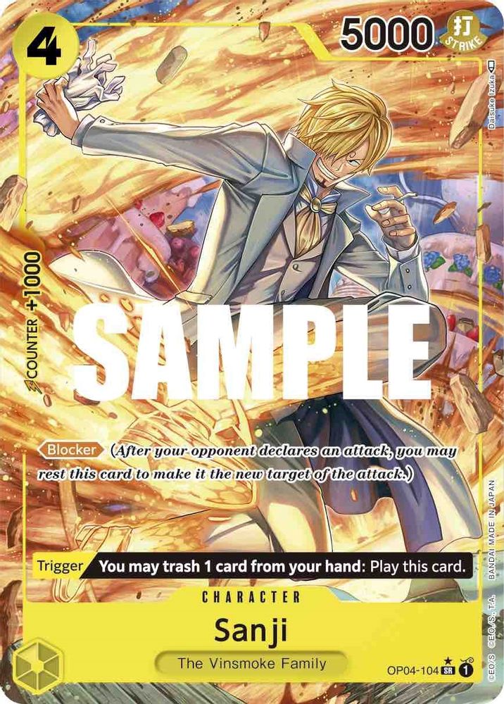 Sanji [Alternate Art] OP04-104 One Piece Card Game