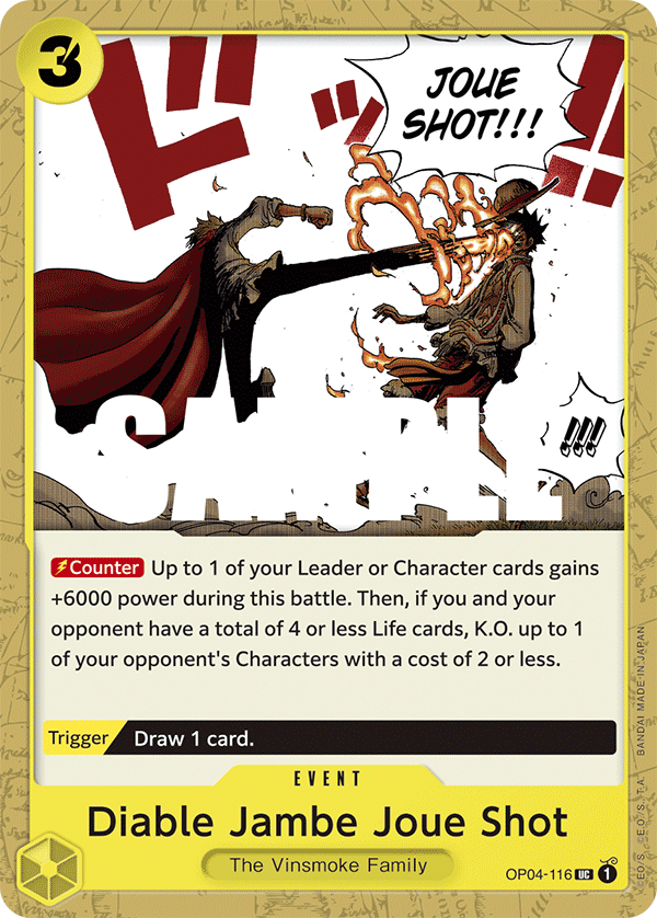 Diable Jambe Joue Shot OP04-116 One Piece Card Game