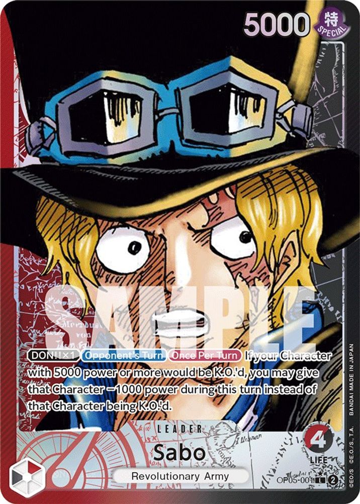 Sabo [Alternate Art] OP05-001 One Piece Card Game