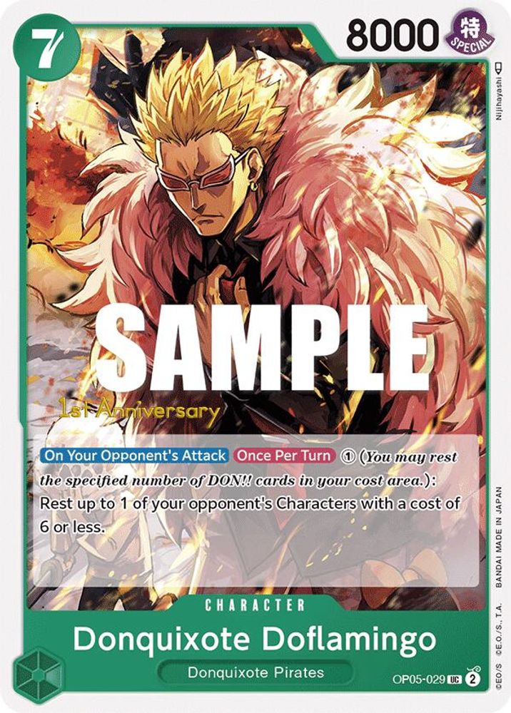 Donquixote Doflamingo [1st Anniversary] OP05-029 One Piece Card Game
